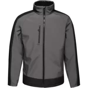Image of Professional CONTRAST Waterproof Softshell Jacket Seal Grey Black Grey mens Jacket in Grey - Sizes UK XS,UK S,UK M,UK L,UK XXL,UK 3XL,UK 4XL