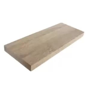 Image of Tweed 115cm wide floating two tier wall shelf - light grey