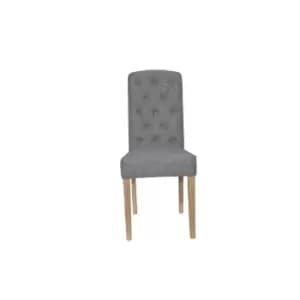 Image of Kettle Interiors Button Back Upholstered Chair Light Grey