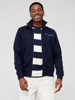 Image of Tommy Hilfiger Logo Zip Through Sweat Jacket - Navy Size M Men