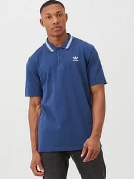 Image of adidas Originals Pique Polo - Navy, Size S, Men