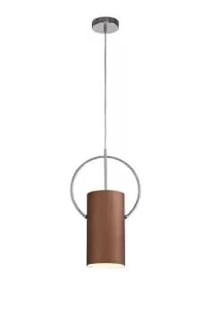 Image of Single Ceiling Pendant, 1 x E27, Coffee, Polished Chrome