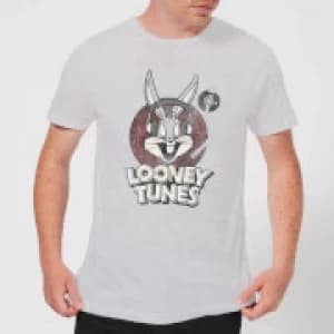 Image of Looney Tunes Bugs Bunny Circle Logo Mens T-Shirt - Grey - 3XL
