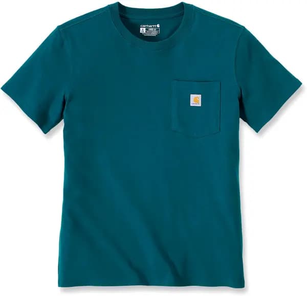 Image of Carhartt Loose Fit Heavyweight K87 Pocket Ladies T-Shirt, green, Size XS for Women