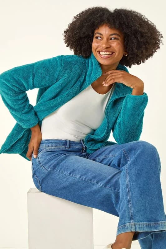 Image of Roman Soft Sherpa Fleece Jacket Jade