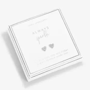 Image of Beautifully Boxed Always Sparkle Silver Box Earrings 6243