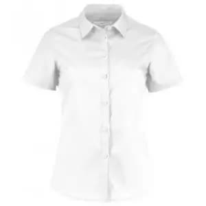 Image of Kustom Kit Womens/Ladies Short Sleeve Tailored Poplin Shirt (8) (White)