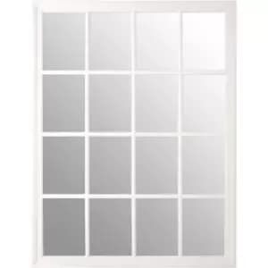 Image of Premier Housewares - Antique White Flat Wood Wall Mirror