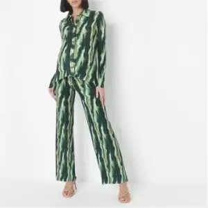 Image of Missguided Tie Dye Plisse Maternity Trousers - Brown