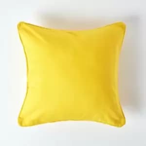 Image of Cotton Plain Yellow Cushion Cover, 45 x 45cm - Yellow - Homescapes