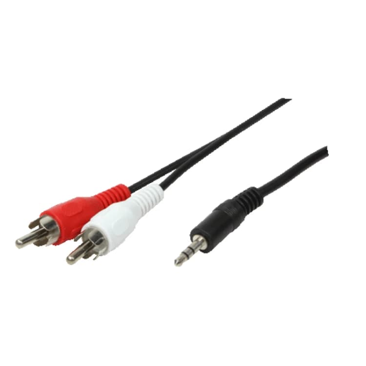 Image of LogiLink 1x3.5mm - 2xRCA. 5m audio cable 3.5mm Black