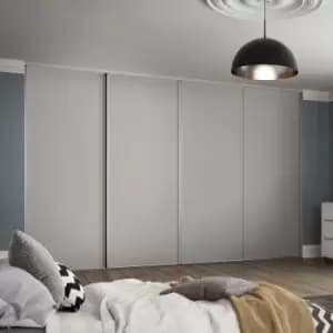 Image of Spacepro Classic 4 Door Sliding Wardrobe Kit Dove 2978 x 2260mm in Grey Steel/MFC