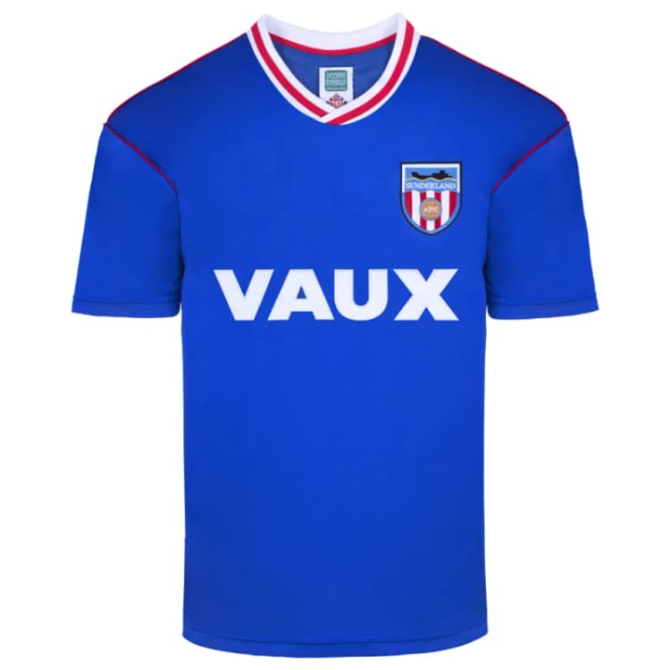 Image of Score Draw Sunderland 1990 Retro Football Away Shirt SUND90APYSS-S S Mens Sportswear