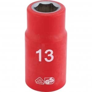 Image of Draper 1/2" Drive VDE Fully Insulated Hexagon Socket Metric 1/2" 13mm