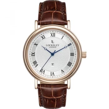Image of Silver and Brown 'Locksley London' Watch - LL0050440 - multicoloured