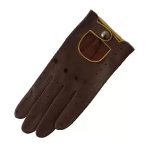 Image of Eastern Counties Leather Womens/Ladies Driving Gloves (XL) (Brown/Ochre)