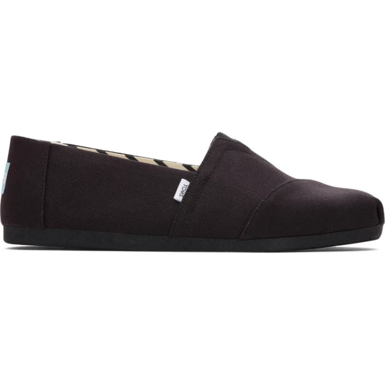 Image of TOMS Mens Alpargata Vegan Canvas Pumps - Black - UK 8 Black Shoes male 10017670 8