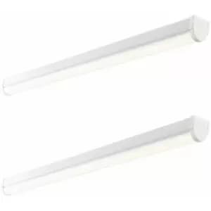 Image of 2 pk 5ft High Lumen Emergency Batten Light - 65.5W Cool White LED - Gloss White