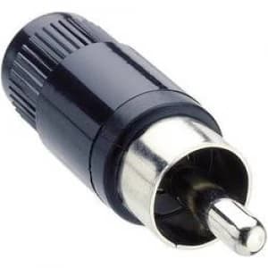 Image of RCA connector Plug straight Number of pins 2 Black Lumberg STO 1