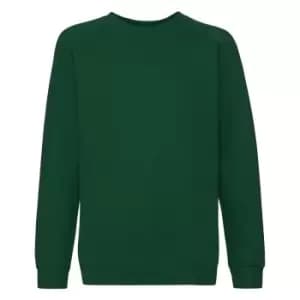 Image of Fruit Of The Loom Childrens/Kids Unisex Raglan Sleeve Sweatshirt (9-11) (Bottle Green)