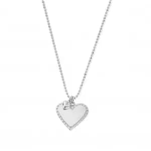 Image of Personalised Diamond Cut Adjustable Double Heart Necklace PSCDCADJ32681199