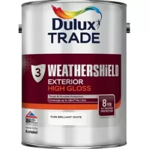 Image of Dulux Trade Weathershield Gloss - Pure Brilliant White - 5L - Pure Brilliant White
