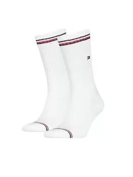 Image of Tommy Hilfiger 2 Pack Iconic Sport Sock, White, Size 9-11, Men