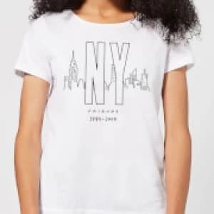 Image of Friends NY Skyline Womens T-Shirt - White - 3XL