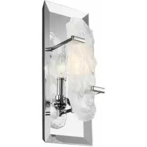 Image of Wall Light Crystal Glass Held By Chrome Arms Concealed Bulb Chrome LED E14 60W