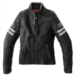 Image of Spidi Vintage Ladies Motorcycle Leather Jacket, black-grey, Size 42 for Women, black-grey, Size 42 for Women