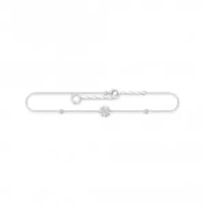 Image of Sterling Silver White Cloverleaf Anklet AK0023-051-14