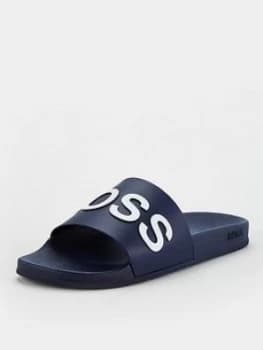 Image of Hugo Boss Bay Slides Navy Size 10 Men