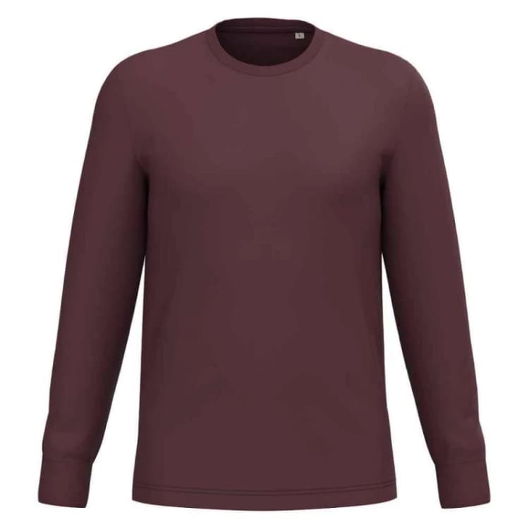 Image of Native Spirit Mens Friendly Long-Sleeved T-Shirt in Maroon Size: Small Maroon Male S