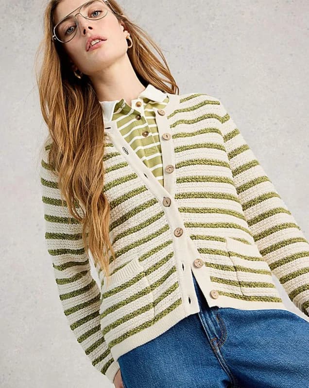 Image of White Stuff White Stuff Belle Cardi Ivory/Multi-Coloured - White Stuff - Size: 14 Ivory/Multi-Coloured Female 14 ZD49603