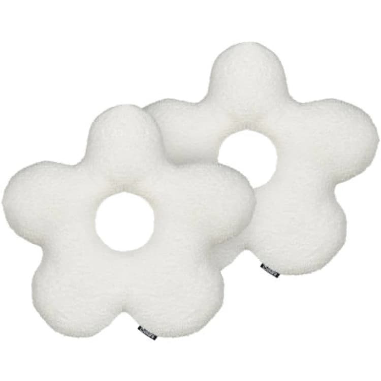 Image of Beliani Set Of 2 Decorative Cushions Camponula Boucle 40 X 40 Cm Off-White Solid
