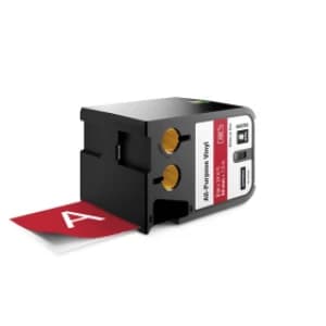 Image of Dymo 1868765 White on Red Tape 54mm x 7.5m
