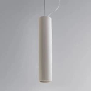 Image of 1 Light Slim Ceiling Pendant White 7.5cm, GU10