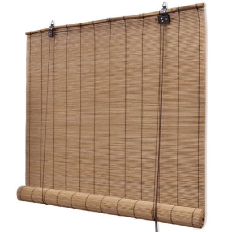 Image of Vidaxl Brown Bamboo Roller Blinds 80 X 160 Cm