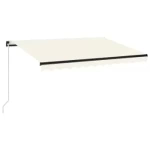 Image of Vidaxl Manual Retractable Awning With LED 350X250 Cm Cream
