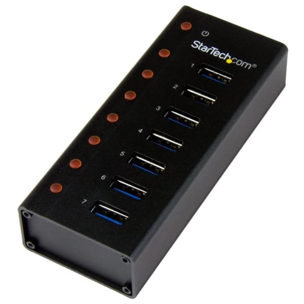 Image of StarTech 7 Port USB 3.0 Hub Desktop Or Wall mountable Metal Enclosure