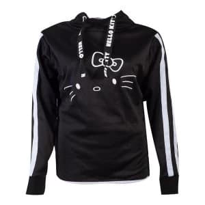 Image of Hello Kitty - Hello Kitty Side Buttons Womens Medium Hoodie - Black
