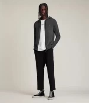 Image of AllSaints Mens Regular Fit Brace Hoodie, Grey, Size: S