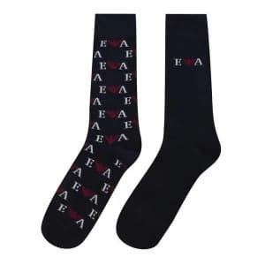Image of Emporio Armani 2 Pack Printed Socks Navy