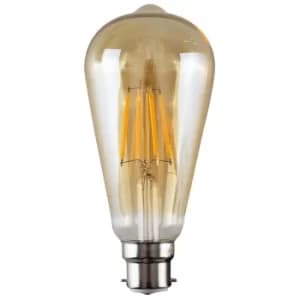 Image of Pack of 5 4W BC B22 Warm White LED Filament Pear Shaped Bulbs