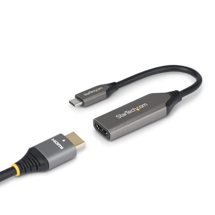 Image of StarTech.com StarTech.com 112B-USBC-HDMI21 video cable adapter 0.2 m USB Type-C HDMI Type A (Standard) Grey 112B-USBC-HDMI21