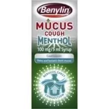 Image of Benylin Mucus Cough Menthol 100mg/5ml Syrup 150ml