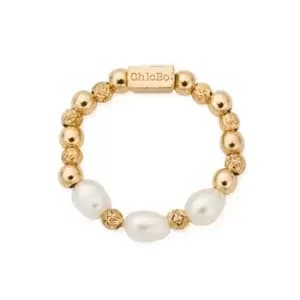 Image of ChloBo Gold Plated Triple Sparkle Pearl Ring