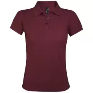 Image of SOLs Womens/Ladies Prime Pique Polo Shirt (XL) (Burgundy)