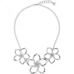 Image of Ted Baker Ladies Silver Plated Crystal Blossom Necklace