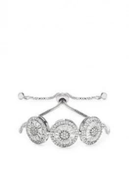 Image of Jon Richard Cz Crystal Circle Baguette Toggle Bracelet